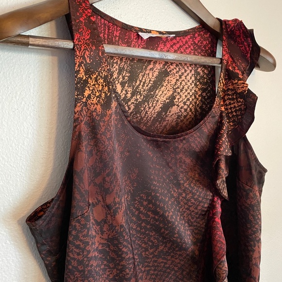 Calvin Klein Ruffle Front Snake Print Tank Top - Picture 2 of 6